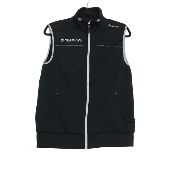 Craft Black Vest Men’s Sz Small Full Zip Front Pockets Athletic Outdoor NWT - Picture 1 of 8